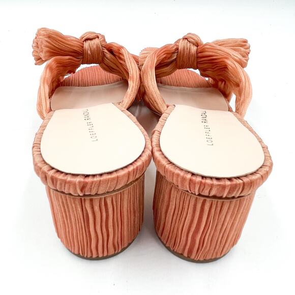 Loeffler Randall Emilia Knot Mules Sandals Bow Block Heel Slip On Sz 8 - Picture 8 of 10